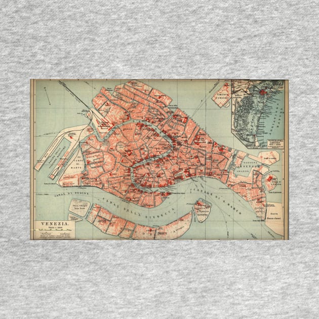 Vintage Map of Venice Italy (1920) by Bravuramedia